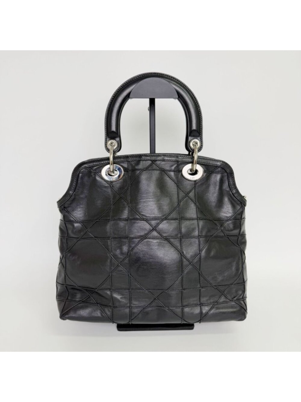 Dior Lady Cannage Large Shoulder Bag Leather Black Vintage - Picture 4 of 16